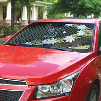 Born And Raised Aloha Hawaii Auto Sun Shade Kanaka Kakau Hawaiian Tiare Pakalana Lei LT14 - Polynesian Pride