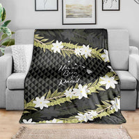 Born And Raised Aloha Hawaii Blanket Kanaka Kakau Hawaiian Tiare Pakalana Lei LT14 - Polynesian Pride
