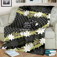 Born And Raised Aloha Hawaii Blanket Kanaka Kakau Hawaiian Tiare Pakalana Lei LT14 - Polynesian Pride