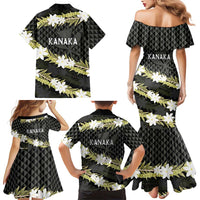 Born And Raised Aloha Hawaii Family Matching Mermaid Dress and Hawaiian Shirt Kanaka Kakau Hawaiian Tiare Pakalana Lei LT14 - Polynesian Pride
