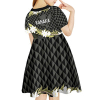 Born And Raised Aloha Hawaii Kid Short Sleeve Dress Kanaka Kakau Hawaiian Tiare Pakalana Lei LT14 - Polynesian Pride