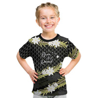 Born And Raised Aloha Hawaii Kid T Shirt Kanaka Kakau Hawaiian Tiare Pakalana Lei LT14 Black - Polynesian Pride