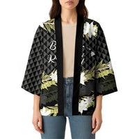 Born And Raised Aloha Hawaii Kimono Kanaka Kakau Hawaiian Tiare Pakalana Lei LT14 - Polynesian Pride