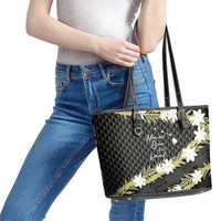 Born And Raised Aloha Hawaii Leather Tote Bag Kanaka Kakau Hawaiian Tiare Pakalana Lei LT14 - Polynesian Pride