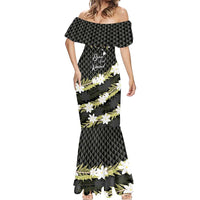 Born And Raised Aloha Hawaii Mermaid Dress Kanaka Kakau Hawaiian Tiare Pakalana Lei LT14 - Polynesian Pride