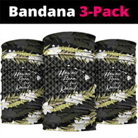 Born And Raised Aloha Hawaii Neck Gaiter Kanaka Kakau Hawaiian Tiare Pakalana Lei LT14 package One Size: 25*50cm Black - Polynesian Pride