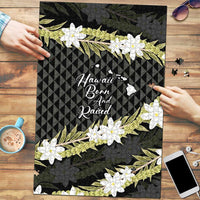 Born And Raised Aloha Hawaii Puzzle Kanaka Kakau Hawaiian Tiare Pakalana Lei LT14 Black - Polynesian Pride