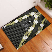 Born And Raised Aloha Hawaii Rubber Doormat Kanaka Kakau Hawaiian Tiare Pakalana Lei LT14 - Polynesian Pride