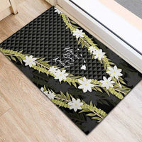 Born And Raised Aloha Hawaii Rubber Doormat Kanaka Kakau Hawaiian Tiare Pakalana Lei LT14 - Polynesian Pride