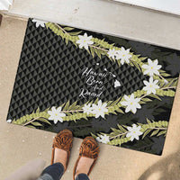 Born And Raised Aloha Hawaii Rubber Doormat Kanaka Kakau Hawaiian Tiare Pakalana Lei LT14 - Polynesian Pride