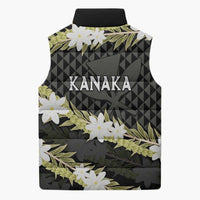 Born And Raised Aloha Hawaii Sleeveless Puffer Jacket Kanaka Kakau Hawaiian Tiare Pakalana Lei LT14 - Polynesian Pride