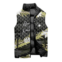 Born And Raised Aloha Hawaii Sleeveless Puffer Jacket Kanaka Kakau Hawaiian Tiare Pakalana Lei LT14 - Polynesian Pride