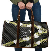 Born And Raised Aloha Hawaii Travel Bag Kanaka Kakau Hawaiian Tiare Pakalana Lei LT14 Black - Polynesian Pride