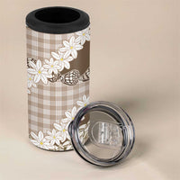 Brown Hawaii Tiare and Shell Lei 4 in 1 Can Cooler Tumbler Hawaiian Palaka Luxury Vibes LT14 - Polynesian Pride