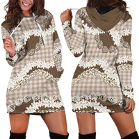 Brown Hawaii Tiare and Shell Lei Hoodie Dress Hawaiian Palaka Luxury Vibes LT14 - Polynesian Pride