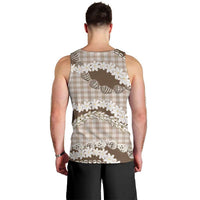 Brown Hawaii Tiare and Shell Lei Men Tank Top Hawaiian Palaka Luxury Vibes - Polynesian Pride