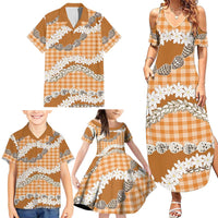 Orange Hawaii Tiare and Shell Lei Family Matching Summer Maxi Dress and Hawaiian Shirt Hawaiian Palaka Luxury Vibes LT14 - Polynesian Pride