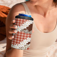 Red Hawaii Tiare and Shell Lei 4 in 1 Can Cooler Tumbler Hawaiian Palaka Luxury Vibes - Polynesian Pride