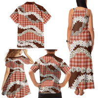 Red Hawaii Tiare and Shell Lei Family Matching Tank Maxi Dress and Hawaiian Shirt Hawaiian Palaka Luxury Vibes LT14 - Polynesian Pride