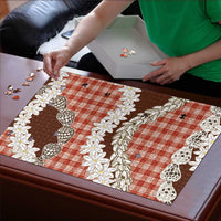 Red Hawaii Tiare and Shell Lei Puzzle Hawaiian Palaka Luxury Vibes - Polynesian Pride