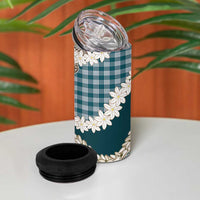 Dark Cyan Hawaii Tiare and Shell Lei 4 in 1 Can Cooler Tumbler Hawaiian Palaka Luxury Vibes LT14 - Polynesian Pride