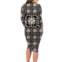 Aloha Hawaii Shell Quilt Family Matching Long Sleeve Bodycon Dress and Hawaiian Shirt Seamless Style LT14 - Polynesian Pride