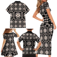 Aloha Hawaii Shell Quilt Family Matching Short Sleeve Bodycon Dress and Hawaiian Shirt Seamless Style LT14 - Polynesian Pride