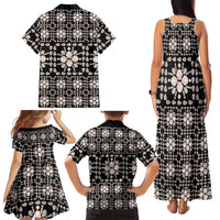 Aloha Hawaii Shell Quilt Family Matching Tank Maxi Dress and Hawaiian Shirt Seamless Style LT14 - Polynesian Pride