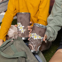 Mocha Mousse Polynesian Tribal Frangipani Tropical Vibe Tumbler Cup