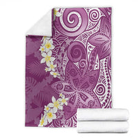 Pink Polynesian Tribal Frangipani Tropical Vibe Blanket
