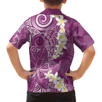 Pink Polynesian Tribal Frangipani Tropical Vibe Family Matching Tank Maxi Dress and Hawaiian Shirt LT14 - Polynesian Pride