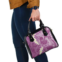 Pink Polynesian Tribal Frangipani Tropical Vibe Shoulder Handbag