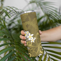 Gold Polynesian Tribal Frangipani Tropical Vibe Skinny Tumbler LT14 - Polynesian Pride