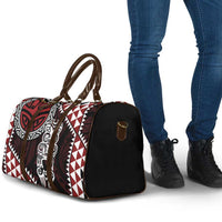 Red Aotearoa Niho Taniwha Travel Bag Maori Mythology Tooth - Taniko Motifs - Polynesian Pride