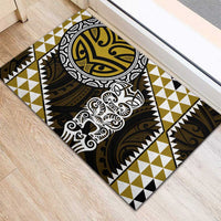 Yellow Aotearoa Niho Taniwha Rubber Doormat Maori Mythology Tooth - Taniko Motifs