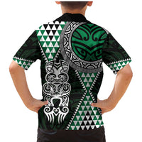 Green Aotearoa Niho Taniwha Family Matching Mermaid Dress and Hawaiian Shirt Maori Mythology Tooth - Taniko Motifs LT14 - Polynesian Pride