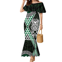 Green Aotearoa Niho Taniwha Mermaid Dress Maori Mythology Tooth - Taniko Motifs LT14 Women Green - Polynesian Pride