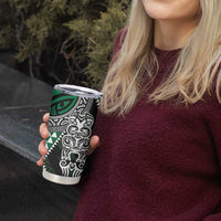 Green Aotearoa Niho Taniwha Tumbler Cup Maori Mythology Tooth - Taniko Motifs