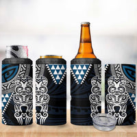 Blue Aotearoa Niho Taniwha 4 in 1 Can Cooler Tumbler Maori Mythology Tooth - Taniko Motifs LT14 - Polynesian Pride