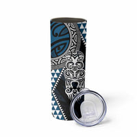 Blue Aotearoa Niho Taniwha Skinny Tumbler Maori Mythology Tooth - Taniko Motifs LT14 - Polynesian Pride