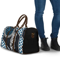 Blue Aotearoa Niho Taniwha Travel Bag Maori Mythology Tooth - Taniko Motifs - Polynesian Pride