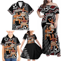 Aotearoa Kapa Haka Family Matching Off Shoulder Maxi Dress and Hawaiian Shirt 2025 Festival - Traditional Maori Dance LT14 - Polynesian Pride