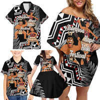 Aotearoa Kapa Haka Family Matching Off Shoulder Short Dress and Hawaiian Shirt 2025 Festival - Traditional Maori Dance LT14 - Polynesian Pride