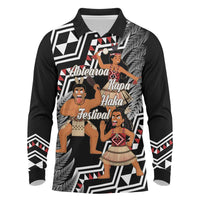 Aotearoa Kapa Haka Long Sleeve Polo Shirt 2025 Festival - Traditional Maori Dance LT14 Black - Polynesian Pride