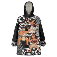 Aotearoa Kapa Haka Wearable Blanket Hoodie 2025 Festival - Traditional Maori Dance LT14 One Size Black - Polynesian Pride
