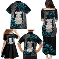 Aotearoa Taniko Paua Shell With Hei Tiki Family Matching Puletasi and Hawaiian Shirt LT14 - Polynesian Pride