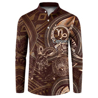 Personalised Polynesia Zodiac Capricorn Button Sweatshirt Galaxy Polynesian Pattern Chest Tattoo Style