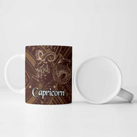 Personalised Polynesia Zodiac Capricorn Ceramic Mug Galaxy Polynesian Pattern Chest Tattoo Style