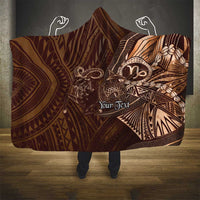 Personalised Polynesia Zodiac Capricorn Hooded Blanket Galaxy Polynesian Pattern Chest Tattoo Style
