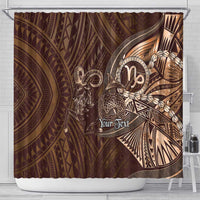 Personalised Polynesia Zodiac Capricorn Shower Curtain Galaxy Polynesian Pattern Chest Tattoo Style LT14 - Polynesian Pride